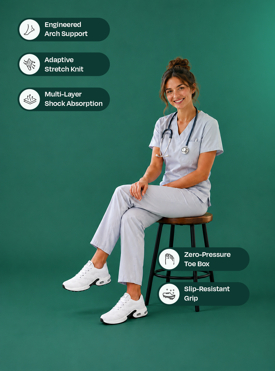 Stay Comfortable Through 12-Hour Shifts Without the Usual Foot, Knee & Back Strain